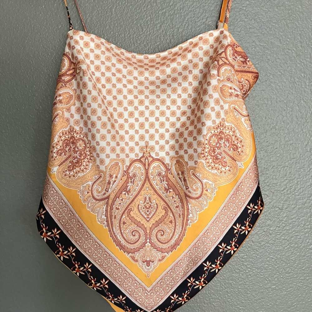 Paisley satin bandeau top